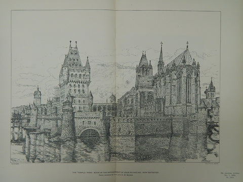 The Temple, Prison of Louis XVI and XVII, Paris, France, 1903, Original Plan.