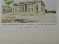 Office Building, Woman's Benefit Association, Port Huron, MI, 1916, Original Plan. Richard E. Schmidt, Garden & Martin.