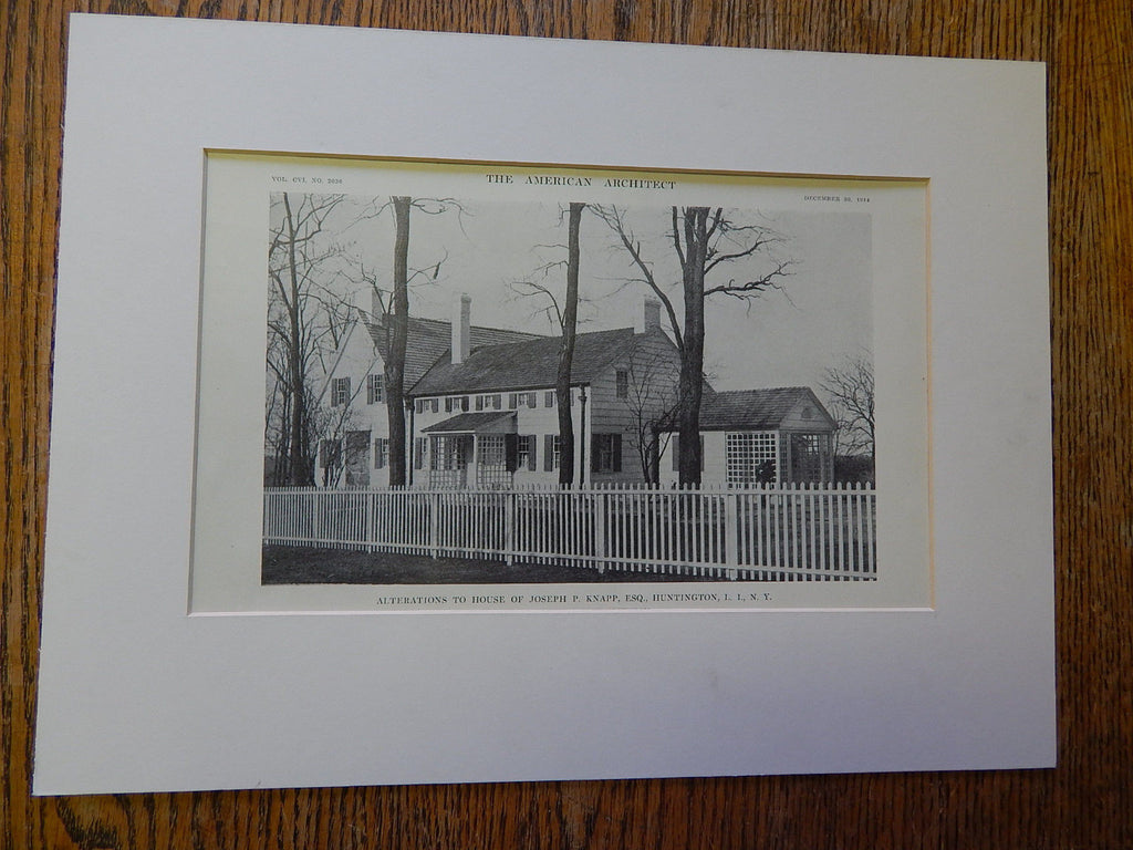 House of Joseph P. Knapp, ESQ, Huntington, L.I, NY,1914. Shape & Bready.