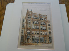 Nathaniel Thayer Building, Kansas City, MO, 1886, Original Plan. Van Brunt & Howe.