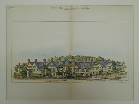 Semi-Detached Houses at Mount Auburn, Cincinnati, OH, 1885, Original Plan. Bruce Price.