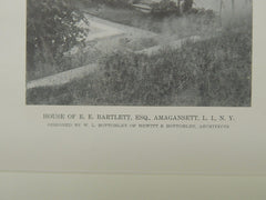 Alternate Exterior, House of E. E. Bartlett, Amagansett, NY, 1916, Lithograph. W.L. Bottomley.
