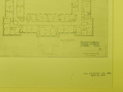 The Fairmount, San Francisco, CA, 1905, Original Plan. Reid Bros.
