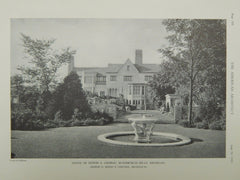 Fountain, House of Edwin S. George, Bloomfield Hills, MI, 1918, Lithograph. George D. Mason & Company.