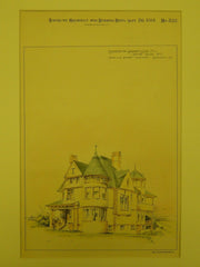 Residence of Ambrose Wood, Esq., Staten Island NY, 1891. Block and Barnes. Original