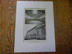 Perspective and Interior, Gymnasium and Domestic Science Building, Washington High School, Portland, OR, 1914. Mr. Ellis F. Lawrence and Mr. William G. Holford.