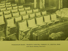 Proscenium Boxes, Majestic Theatre, Tremont St., Boston, MA, 1903, Photogravure. Howard