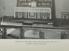 Altar, Church of the Most Holy Crucifix, New York, NY, 1929, Lithograph. Robert J. Reiley.