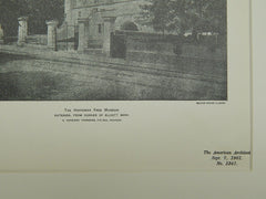 Exterior, Horniman Free Museum, London, England, 1901, Lithograph. Townsend.