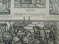 Various Stained Glass Windows, Beech Cottage, Allerton, UK, 1882, Original Plan. Aldrige & Deacon
