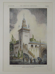 Tower of Bathing Pavilion, Rye Beach, NY, 1928, Original Plan. Walker & Gillette.