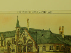 Darnall Road School, Sheffield School Board, UK, 1874, Original Plan. Innocent & Brown.