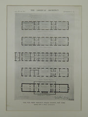 Old Slip, First Precinct Police Station, New York, NY, 1913, Original Plan. Hunt & Hunt.