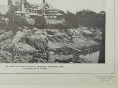 The Sea Front, House of Eben D. Jordan, Manchester, MA, 1904, Lithograph. Wheelwright & Haven.