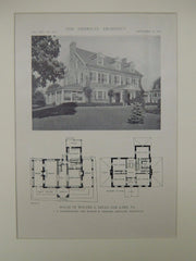 House of Walter G. Eells, Oak Lane, PA, 1918, Lithograph.  C. F. Schermerhorn & Watson K. Phillips.