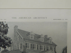House of Walter G. Eells, Oak Lane, PA, 1918, Lithograph.  C. F. Schermerhorn & Watson K. Phillips.