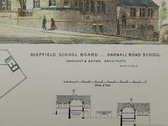 Darnall Road School, Sheffield School Board, UK, 1874, Original Plan. Innocent & Brown.