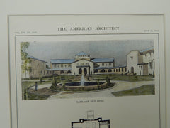 State Normal School, Los Angeles, CA, 1914. Original Plan. Allison & Allison.