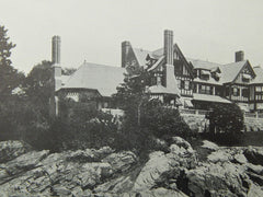 The Sea Front, House of Eben D. Jordan, Manchester, MA, 1904, Lithograph. Wheelwright & Haven.