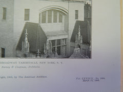 Main Tower: Broadway Tabernacle, New York, NY, 1905, Lithograph. Barney & Chapman.