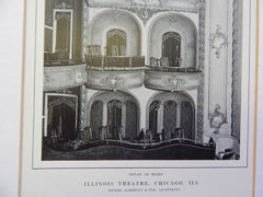 Illinois Theatre: Boxes, Chicago, IL, Lithograph,1914. Marshall & Fox.