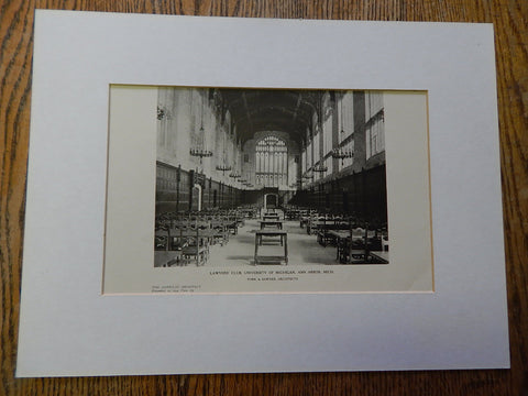 Interior, Lawyers' Club, University of Michigan, Ann Arbor, MI, 1924. York & Sawyer.