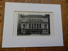 Illinois Theatre: Exterior, Chicago, IL, Lithograph,1914. Marshall & Fox.