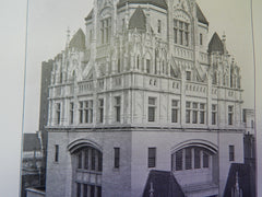 Main Tower: Broadway Tabernacle, New York, NY, 1905, Lithograph. Barney & Chapman.