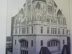 Main Tower: Broadway Tabernacle, New York, NY, 1905, Lithograph. Barney & Chapman.