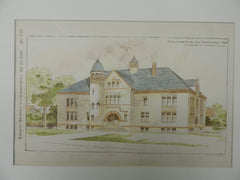 Schoolhouse, Lewiston, ME, 1890, Original Plan. George F. Coombs.
