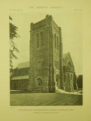 Exterior, Westminster Presbyterian Church, Portland, OR, 1918, Lithograph. Lawrence & Holford.