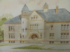 Schoolhouse, Lewiston, ME, 1890, Original Plan. George F. Coombs.