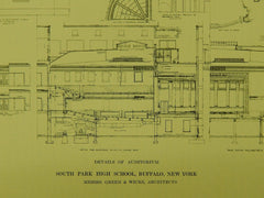 Details of Auditorium, South Park High School, Buffalo, NY, Original Plan. Green&Wicks.