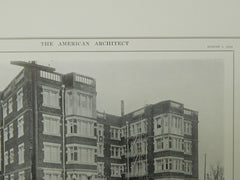 Belle Court Apartments, Portland, OR, 1914, Lithograph.  Ellis F. Lawrence & Wm. G. Halford.
