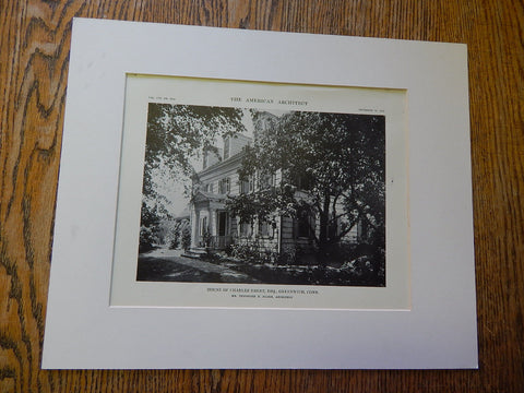 House of Charles Ebert,ESQ Greenwich,CN,1914,Lithograph. Blake.