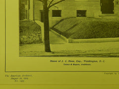House of J. C. Hooe, Esq., Washington, DC, 1904, Lithograph. Totten & Rogers.