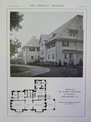 House of Dr. George Woodward, St. Martins, Philadelphia, PA, 1914 Lithograph. Goodwin & Hawley.