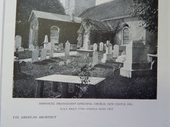 Immanuel Protestant Episcopal Church, New Castle, DEL,1927, Lithograph.