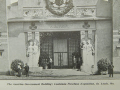 Austrian Government Building, Louisiana Purchase, St. Louis, MO, 1904,Lithograph.