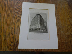 Hotel Lincoln, Indianapolis, IN, 1919, Lithograph. Robush & Hunter.