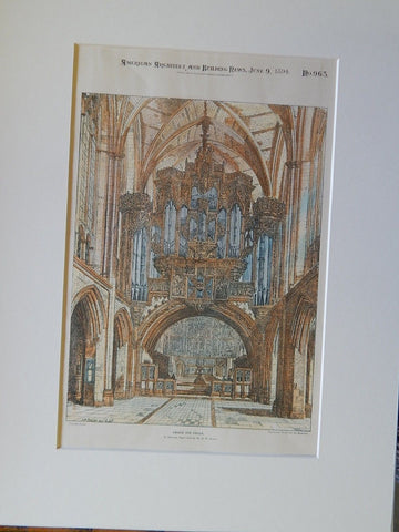 Design for Organ by Mr. H.W. Brewer, 1894, Original Plan.