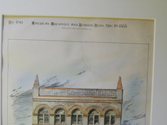 Odd Fellows Hall, Cambridgeport, MA, 1885. Original Plan. Hartwell & Richardson.