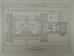 Ground Floor Plan, South Park High School, Buffalo, NY, 1914, Original Plan. Green&Wicks.