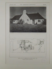 House of M. D. Armistead, Beverly Hills, CA, 1928, Lithograph. Witmer & Watson