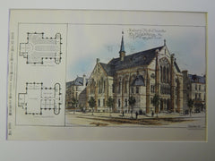 Asbury M.E. Church, Philadelphia, PA, 1885. Original Plan. Mr. John Ord.