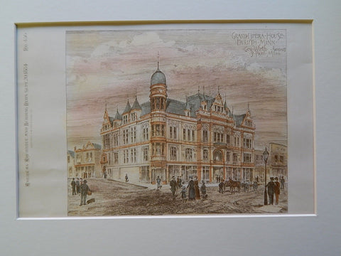 Grand Opera House, Duluth, MN, 1884, Original Plan. Geo. Wirth.