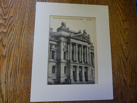 New University Library,Strasburg,Alsace, Germany,1897. Lithograph. Pavelt, Hertel & Neckelmann,& Wagner.