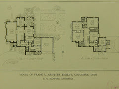 House of Frank L. Griffith, Bexley, Columbus, OH, 1929, Lithograph. R.G. Hanford.