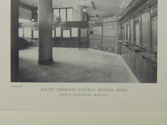 South Terminal Station, Boston, MA, 1918, Lithograph. James E. McLaughlin.