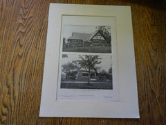 Danielson-Lincoln Memorial Library, Brimfield, MA, 1905, Lithograph. Lewis.
